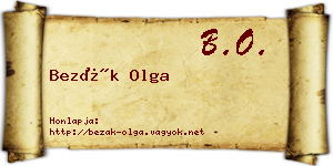Bezák Olga névjegykártya