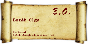 Bezák Olga névjegykártya